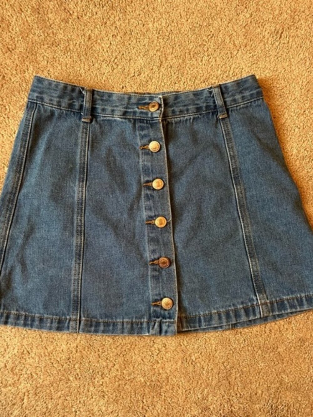 Forever 21 Jean Denim Mini Button-Up Skirt